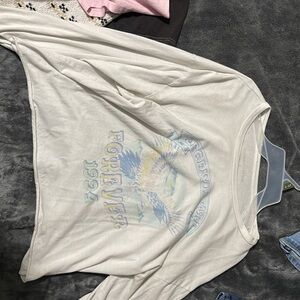 White Graphic Tee with Pastel Design